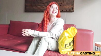 Pale Latina Red Head Opened Up Real Tight Pussy For A Fake Job