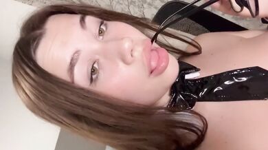 Beautiful student with glasses.