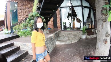 Asian GF cutie from Thailand pleases her BF after a day out with him