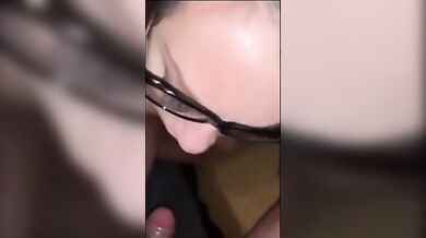 sexy glasses bitch suck dick