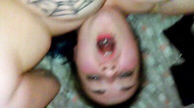 Big load of cum for big tattooed tits