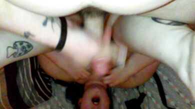 Big load of cum for big tattooed tits