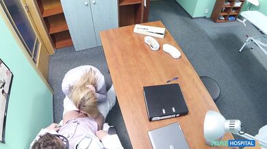 Fake Hospital - Blonde sales woman uses her blowjob and fucking skills to seal a deal