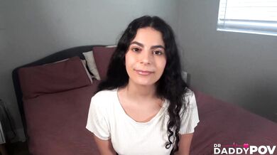 Curly Babe Sucks Dick Before Banging