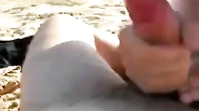 Big titty blowjob on the beach