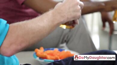 Busty Black Babe Riding Long Dong