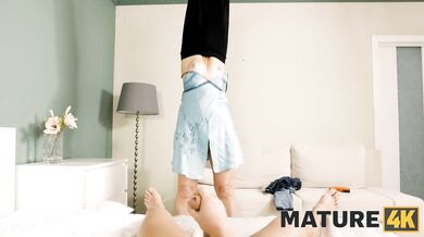 MATURE4K. Pretty tutor over fifty is bonked by the homeowners stepson