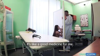 Fake Hospital - French pornstar Anissa Kate having sex with her Dr with her huge natural boobs out
