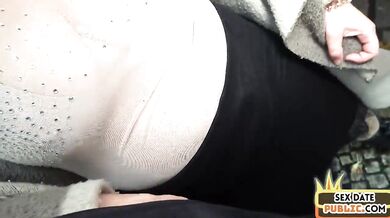 PUBLIC SEX DATE - German curvy mature sucks in public place before POV fucked