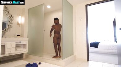 Adrian Hart Gets His Ebony Ass Fucked While Showering Up After A Workout