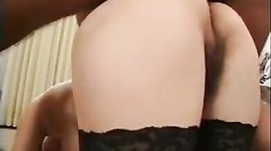 Threesome and DP with a hot milf and a hairy pussy