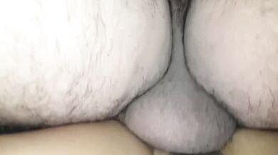 BBW hairy pussy fucked and bouncing tits
