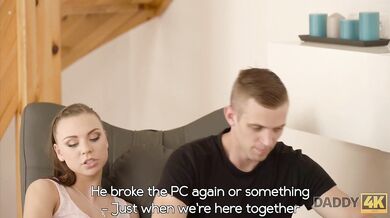 Smart Dad Finds Pretext To Be Left Alone With Step Son\'s Hot GF