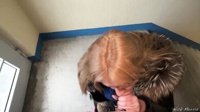 Blowjob from Veronika Rigal on the top floor of a high-rise building • Nick Morris