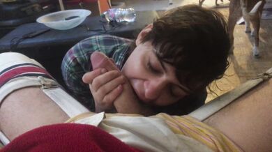 Twink boy sucks my 9 inch uncut dick