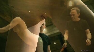 Sexy slave in submission getting spanked by bondage master