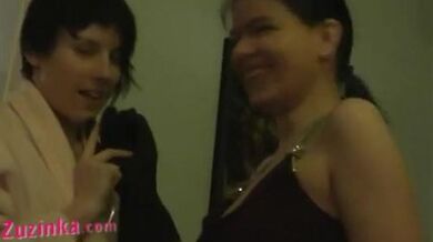 Sexy amateur Zuzinka plays with horny couple