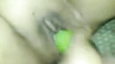 Arab Asian Girl in Hijab Tries Vegetable (Exotic Beauty)