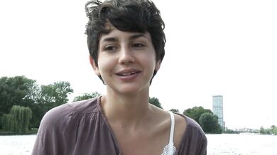 Ersties - Cute Brunette Plays With Hairy Pussy on a Boat