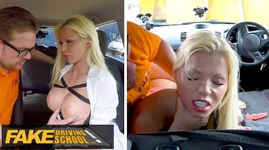 Fake Driving School - Blonde ex-girlfriend is given an anal creampie