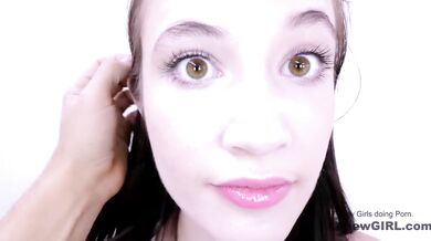 New 19yo Teenager looks Super Cute giving Big Dick a Blow Job