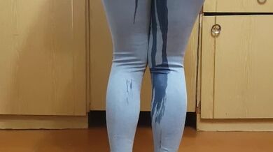 Double pee stream for my pants, feet and socks