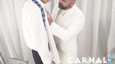 Powerful church DILF breeds cute twink