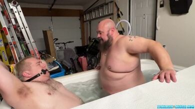 Bear Bondaged In Bathroom