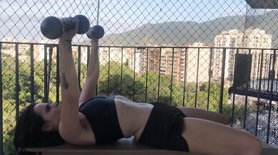 Working out on the balcony (SFW)