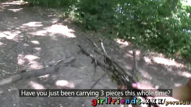 Girlfriends with perfect tits have hot public sex on a boat