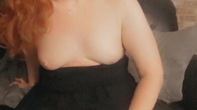 Trans stroking girl dick for daddy till she cums