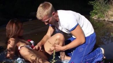 Bikini clad dutch teen