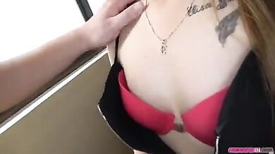 Asian slut gets hefty creampie