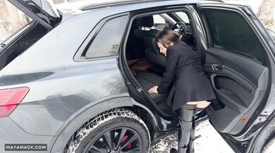 Car Test Audi Q8 - Public Car Sex w/ Maya Mack