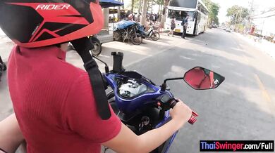 Amateur Thai teen girlfriend big titty fucked back in the hotel