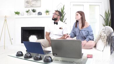 Cute Young Redhair Girl Needs Computer Help and Is Happy To Get More Than She Planned