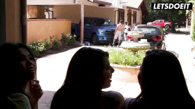 Gina, Karlee and Cindy Get Their Slutty Pussies Railed Deep by Huge Cock - LETSDOEIT