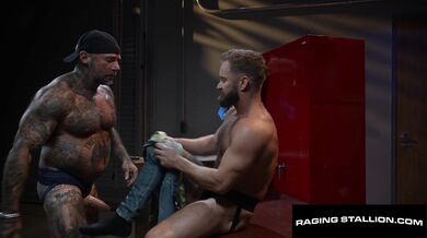 Girthy Muscle Masculine Jason Smashes Hunk Bruce Jones