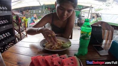 Real amateur Thai teen cutie fucked after lunch by her temporary boyfriend