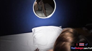 Thai bar girl teen cutie wet amateur pussy slamming after a cock massage