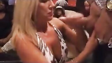 A audience gets horny watching my wife at the ABS