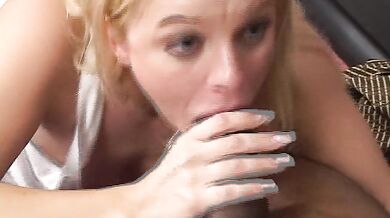 Nasty blonde slut blow two big black cocks before getting hard pussy and anal fuck