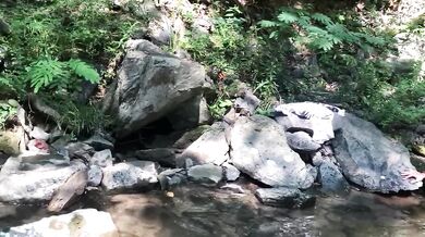 NAKED BLONDE CAUGHT NAKED IN CREEK