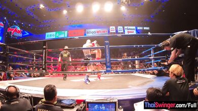 Asian GF visits some Muay Thai fights and thanks her big dick boyfriend after with sex