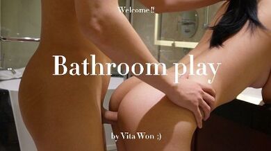 Chinese girlfriend with big tits surprises me in the bathroom and makes me lose billions of sperm