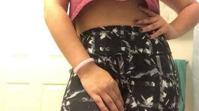 Making my horny, creamy pussy squirt before the shower