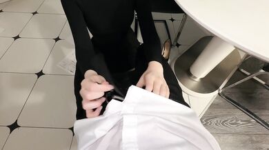 The boss put his trans secretary on his knees and gave her a mouthful - Anna Rose