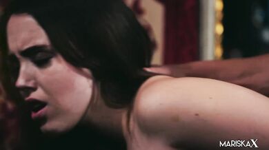 Hot brunette couldnt wait for her man to come home