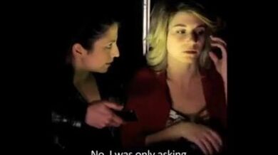 European love story in elevator