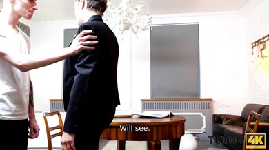 TUTOR4K. Prankster hides tutors glasses and nicely fucks mature woman